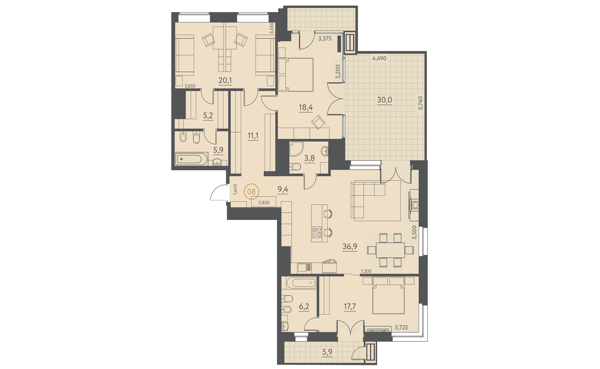 План квартиры № 33А