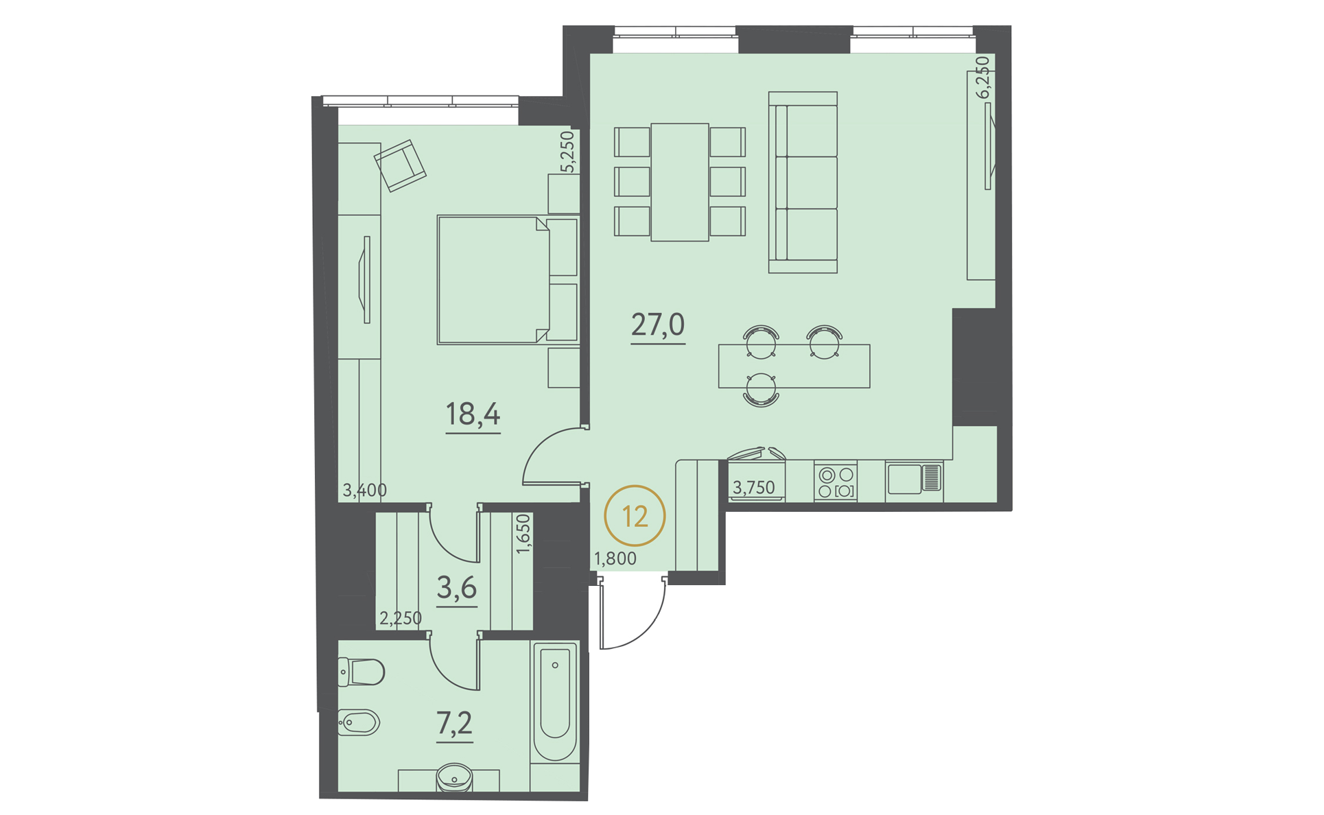 План квартиры № 34А
