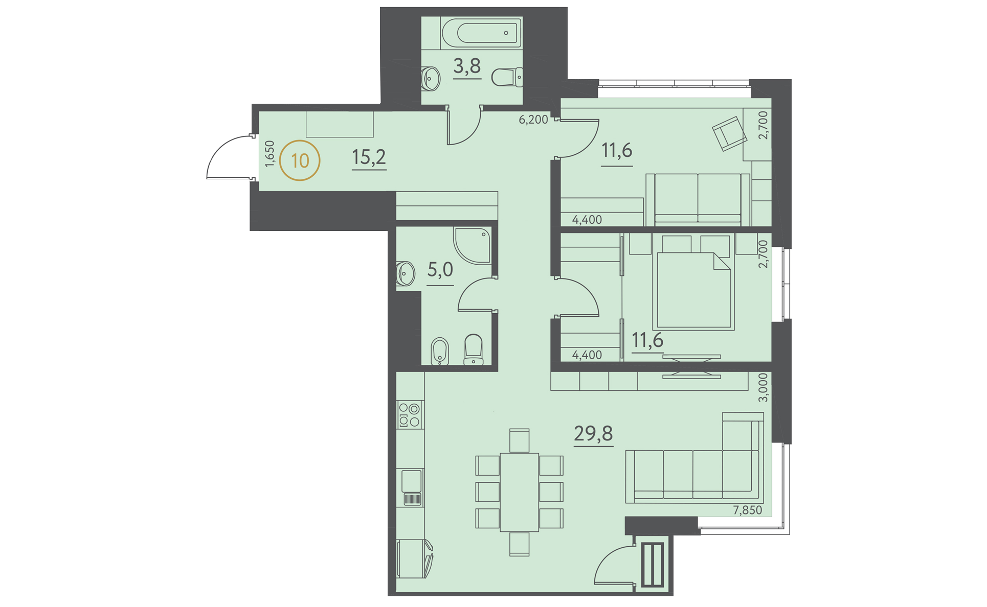 План квартиры № 35А